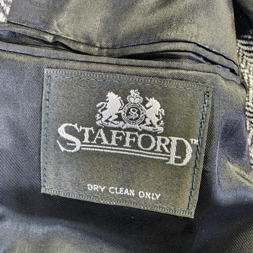 Stafford Harris Tweed Mens 42R Gray Blazer Sports Coat Wool Herringbone **READ**